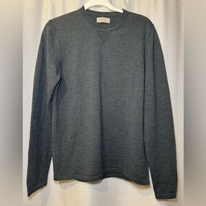Falconeri Men’s Large Casual Comfy Green Crewneck 100% Merino Wool Sweater